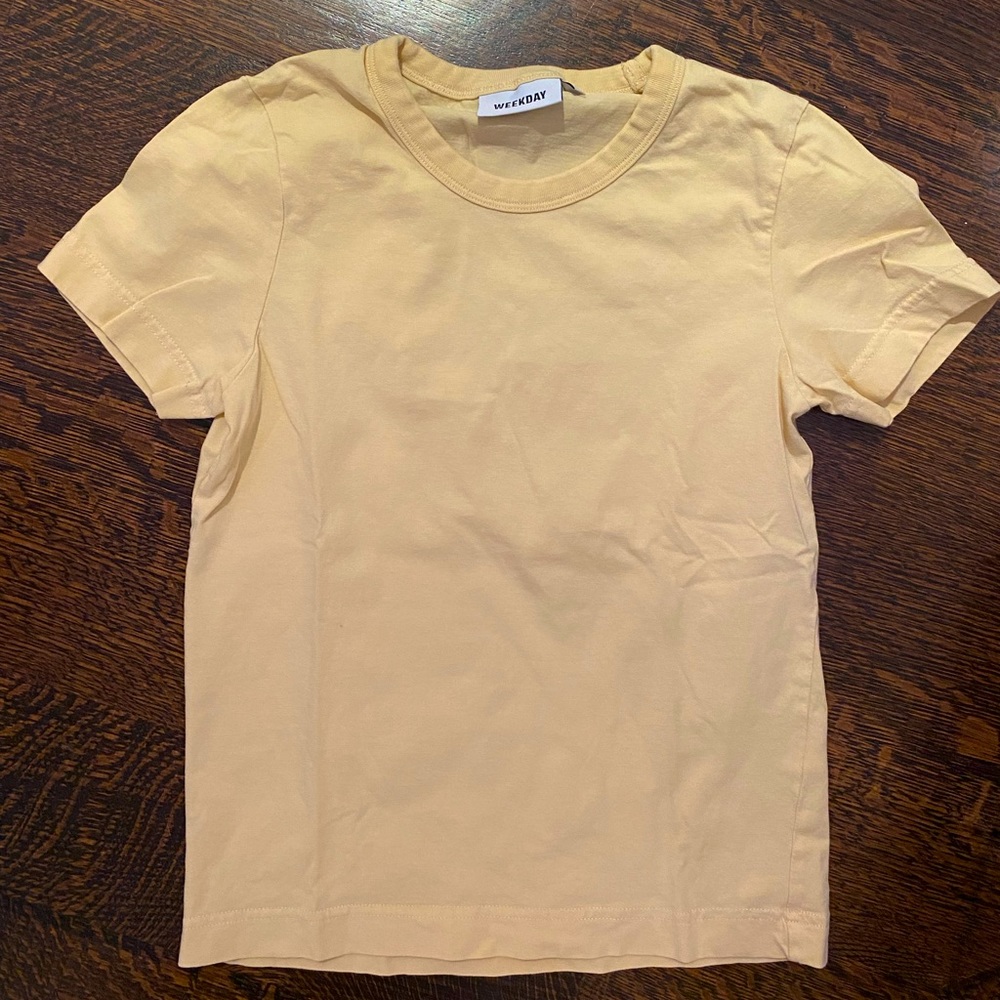 Pale yellow T-shirt